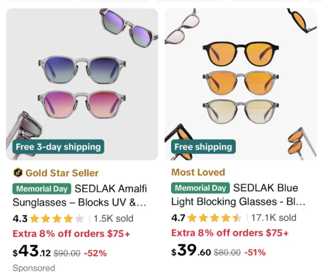 SEDLAK eyewear live on TikTok Shop — a brand built by the MediaLabs founders