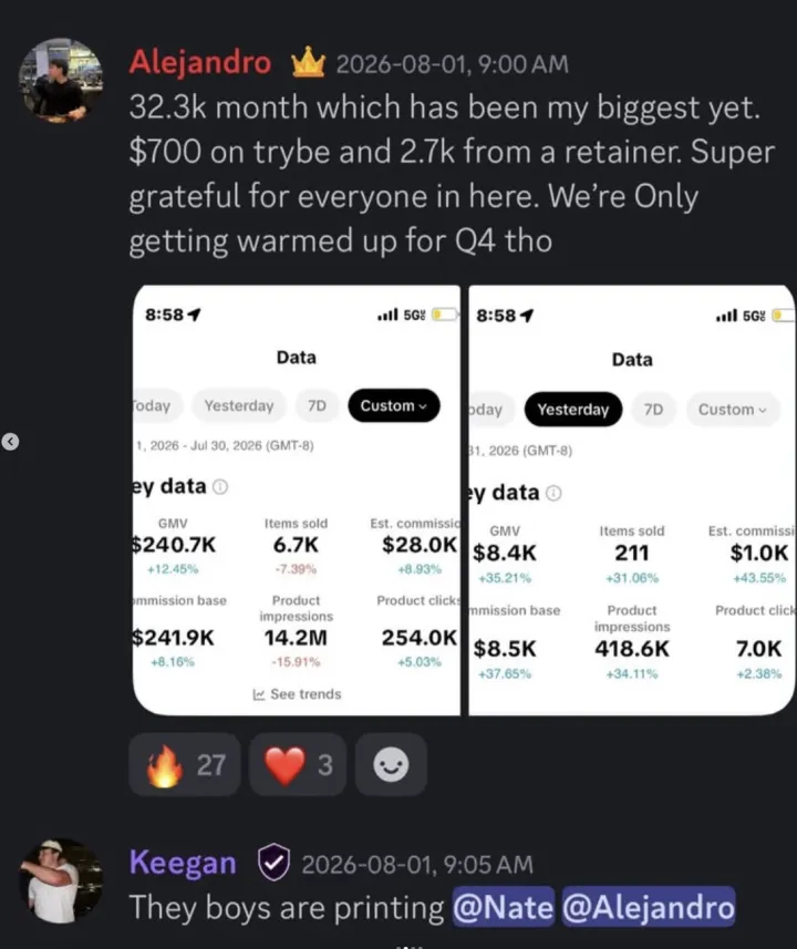 TikTok Shop win posted by a MediaLabs member in the community